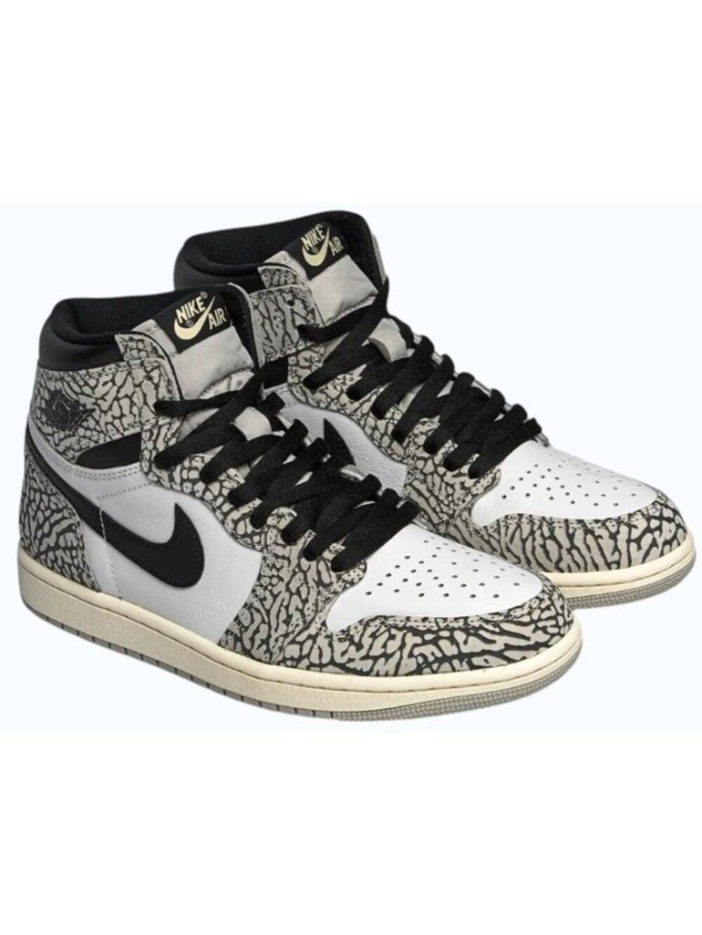 Air Jordan 1 Retro High OG White Cement "elephant print" DZ5485-052 Men's 17 NEW - Picture 2 of 13